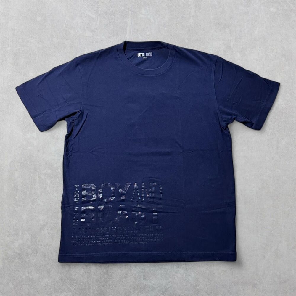 Size Medium UT Uniqlo x Studio Chizu Navy Blue Boy and Beast Unisex Graphic Tee